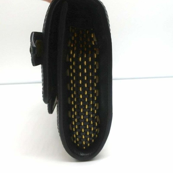 Burberry Prorsum Margot Oversize Buckle Clutch Black/Multi Woven Leather - Picture 4 of 12